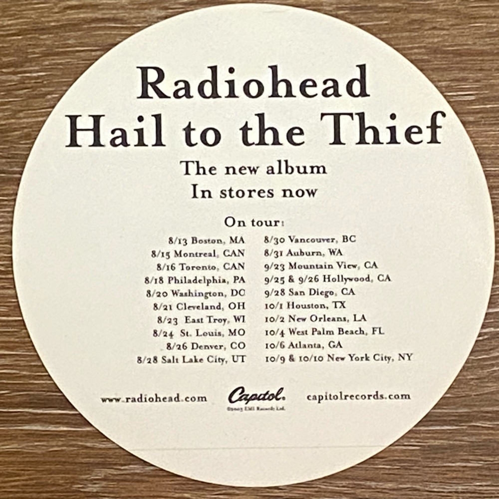 Authentic RADIOHEAD Hail To The Thief Promo Sticker - Picture 2 of 2